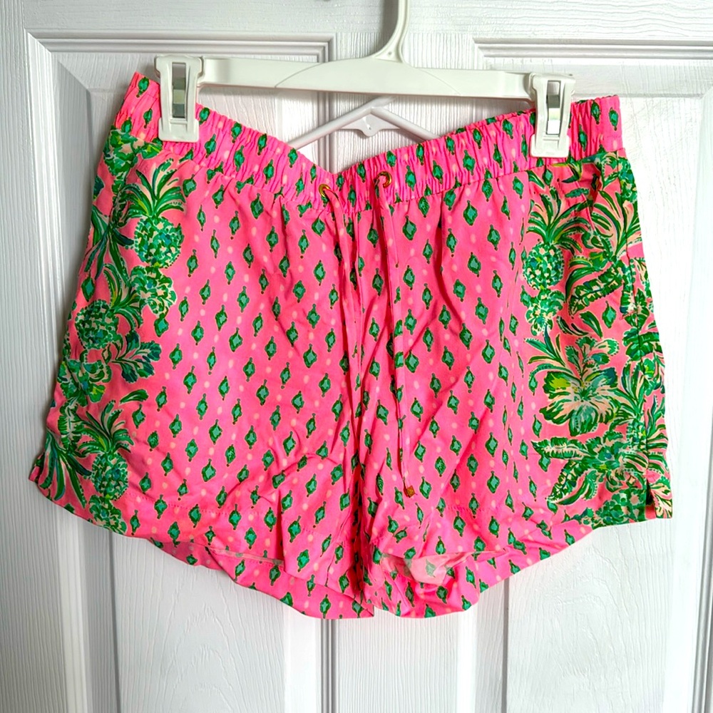 New pink & green Lilly Pulitzer Katia drawstring shorts